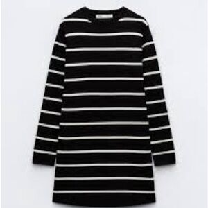 Zara Sweater striped Mini Dress Large